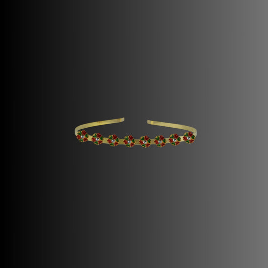 Golden Stone Studd Brass Hair Band Pack Of-1 (sku-man747)