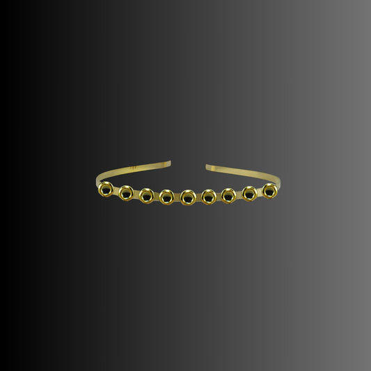 Golden Stone Studd Brass Hair Band Pack Of-1 (sku-man748)
