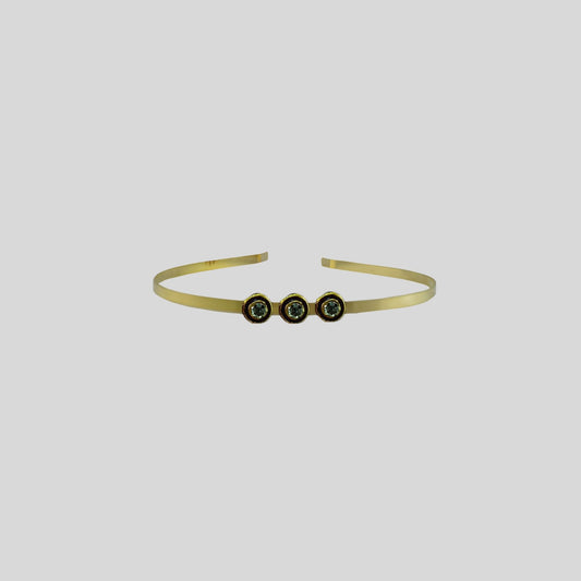 Golden Stone Studd Brass Hair Band Pack Of-1 (sku-man751)
