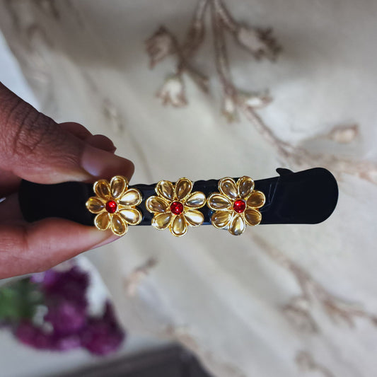 Black Stone Stud  Brass Bakal Pack Of-1 (sku-mans837)