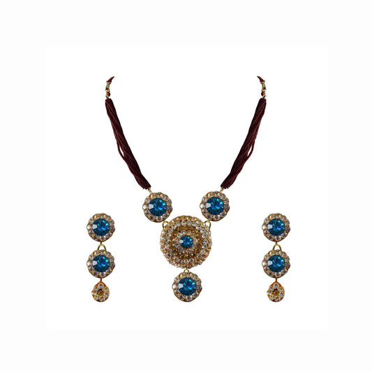 Multi Stone Stud-Pure Lakh Brass Pendant Set Pack Of-3 (sku-nec1132)