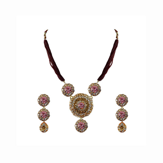 Multi Stone Stud-Pure Lakh Brass Pendant Set Pack Of-3 (sku-nec1138)
