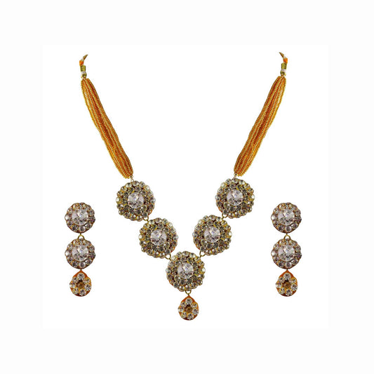 Multi Stone Stud-Pure Lakh Brass Pendant Set Pack Of-3 (sku-nec1285)