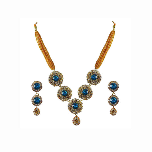 Multi Stone Stud-Pure Lakh Brass Pendant Set Pack Of-3 (sku-nec1286)