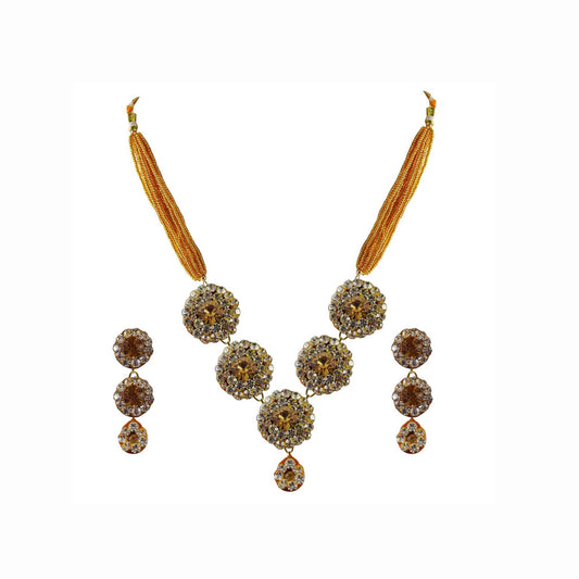 Multi Stone Stud-Pure Lakh Brass Pendant Set Pack Of-3 (sku-nec1287)