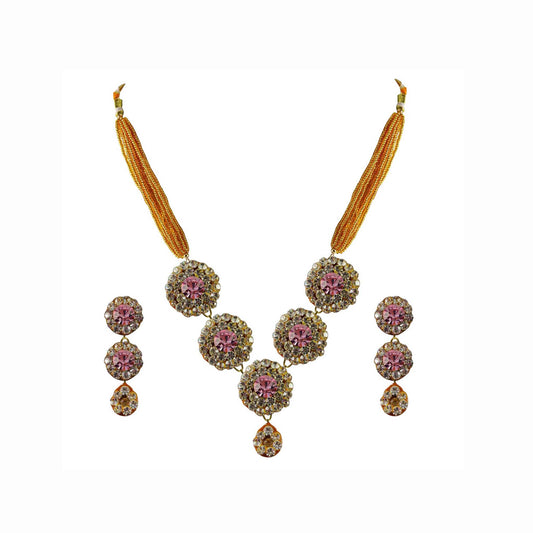 Multi Stone Stud-Pure Lakh Brass Pendant Set Pack Of-3 (sku-nec1292)
