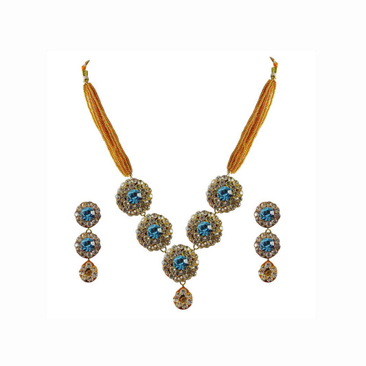 Multi Stone Stud-Pure Lakh Brass Pendant Set Pack Of-3 (sku-nec1293)