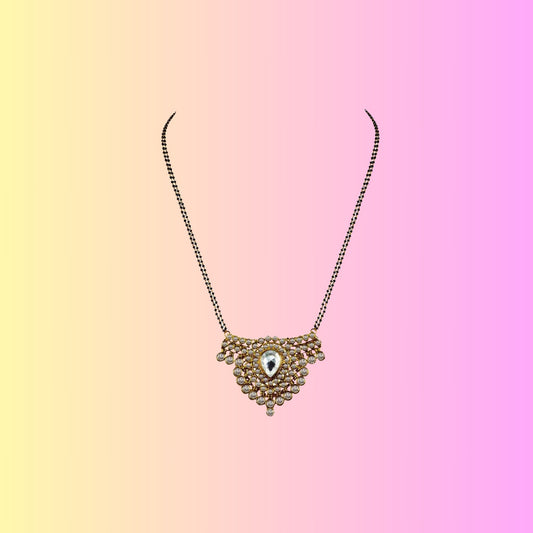 Golden Stone Stud-Gold Platted Brass Mangalsutra Pack Of-1 (sku-nec2918)