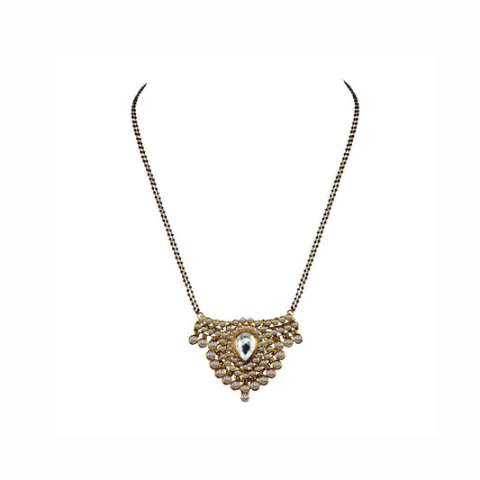 Golden Stone Stud-Gold Platted Brass Mangalsutra Pack Of-1 (sku-nec2918)