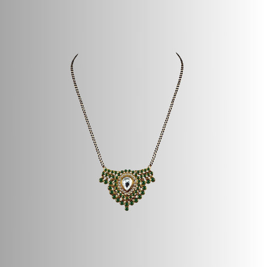 Golden Stone Stud-Gold Platted Brass Mangalsutra Pack Of-1 (sku-nec2920)