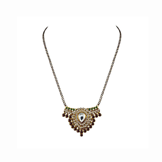 Golden Stone Stud-Gold Platted Brass Mangalsutra Pack Of-1 (sku-nec2922)