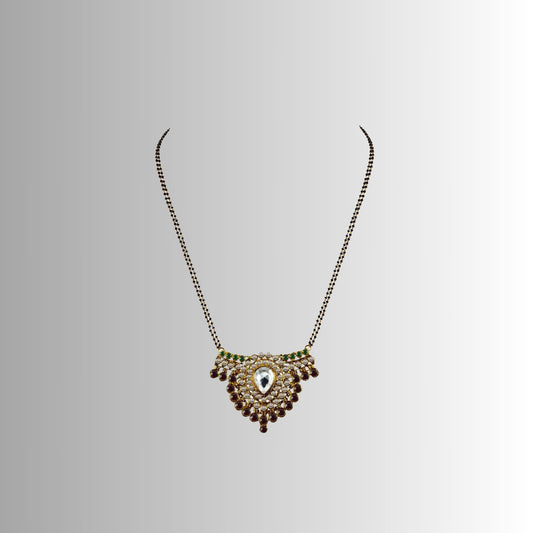 Golden Stone Stud-Gold Platted Brass Mangalsutra Pack Of-1 (sku-nec2922)