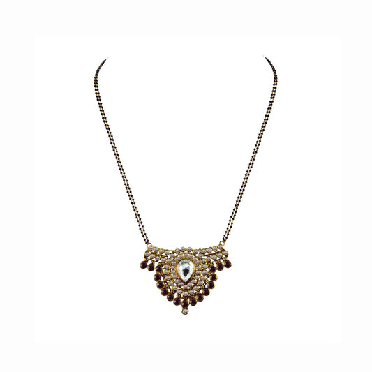 Golden Stone Stud-Gold Platted Brass Mangalsutra Pack Of-1 (sku-nec2924)