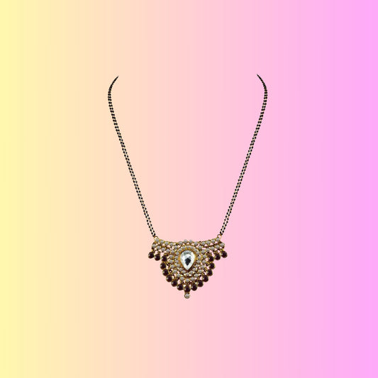 Golden Stone Stud-Gold Platted Brass Mangalsutra Pack Of-1 (sku-nec2924)
