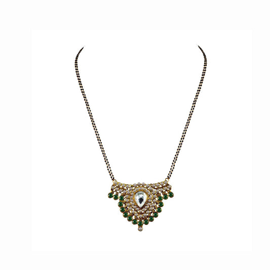Golden Stone Stud-Gold Platted Brass Mangalsutra Pack Of-1 (sku-nec2925)