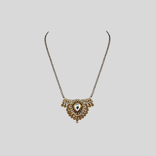 Golden Stone Stud-Gold Platted Brass Mangalsutra Pack Of-1 (sku-nec2926)