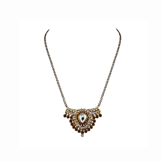 Golden Stone Stud-Gold Platted Brass Mangalsutra Pack Of-1 (sku-nec2929)