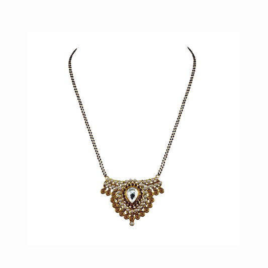 Golden Stone Stud-Gold Platted Brass Mangalsutra Pack Of-1 (sku-nec2930)
