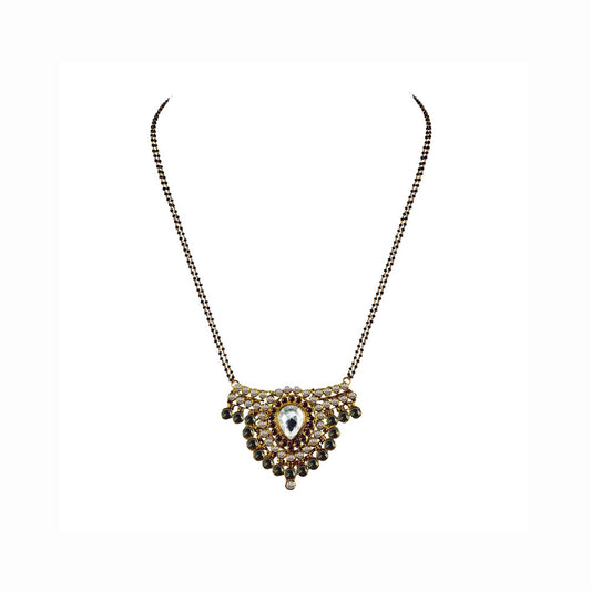 Golden Stone Stud-Gold Platted Brass Mangalsutra Pack Of-1 (sku-nec2931)