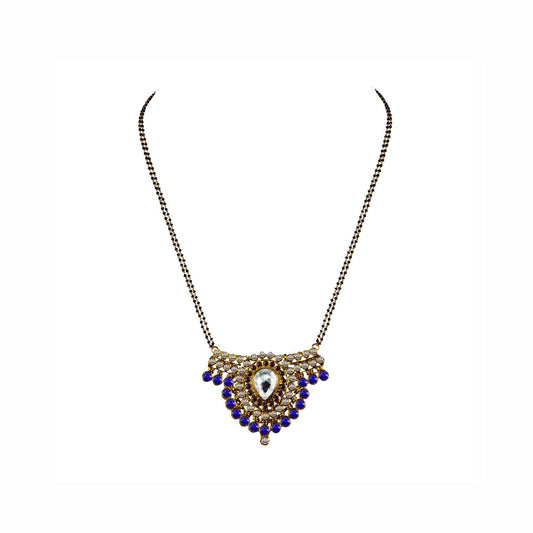 Golden Stone Stud-Gold Platted Brass Mangalsutra Pack Of-1 (sku-nec2932)