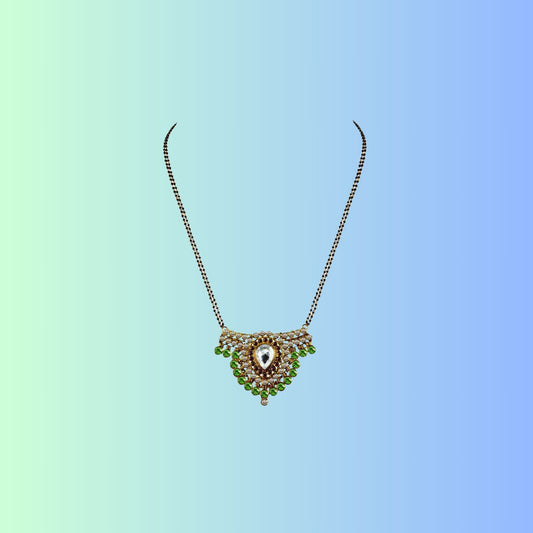 Golden Stone Stud-Gold Platted Brass Mangalsutra Pack Of-1 (sku-nec2934)