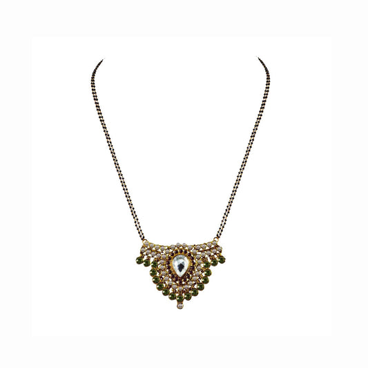 Golden Stone Stud-Gold Platted Brass Mangalsutra Pack Of-1 (sku-nec2936)