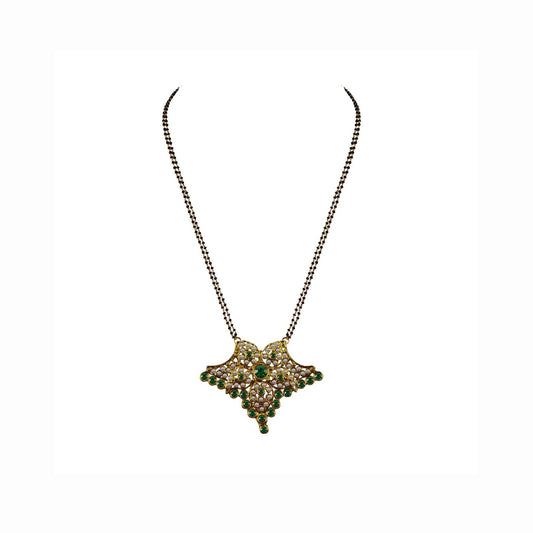 Golden Stone Stud-Gold Platted Brass Mangalsutra Pack Of-1 (sku-nec3023)