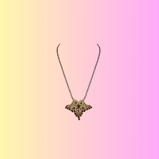 Golden Stone Stud-Gold Platted Brass Mangalsutra Pack Of-1 (sku-nec3024)