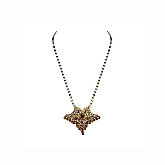 Golden Stone Stud-Gold Platted Brass Mangalsutra Pack Of-1 (sku-nec3024)