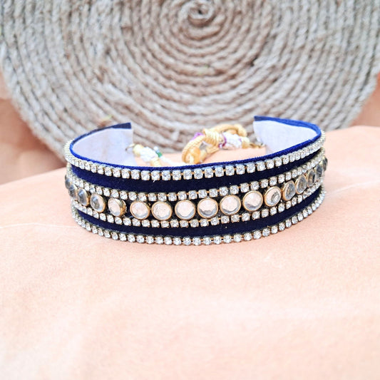 Kunden Stud  velvet Bule Kanthi (sku-necs6447)