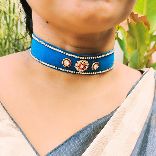 Kunden Stud  velvet Radium Kanthi (sku-necs6455)