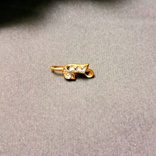 White Stone Stud  Brass Nose Pin Pack Of-1 (sku-oths1753)