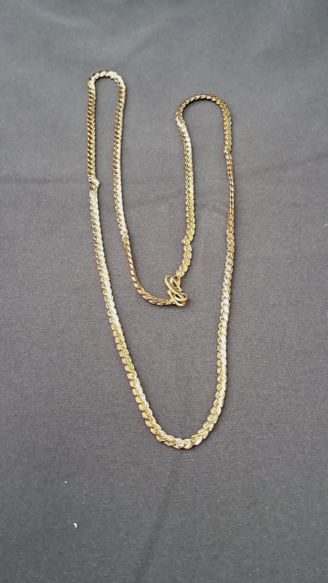 Golden Plain Brass Chain Pack Of-1 (sku-necs6432)