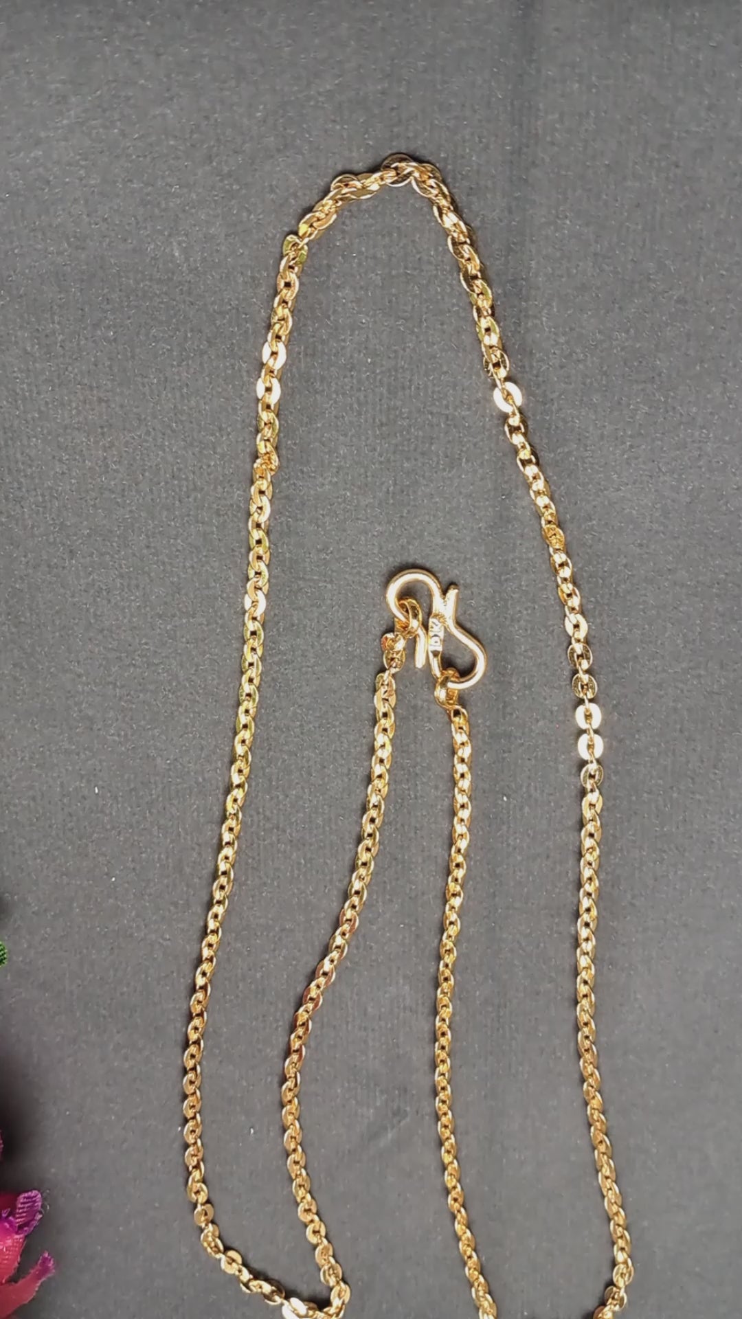 Golden Plain Brass Chain Pack Of-1 (sku-necs6435)