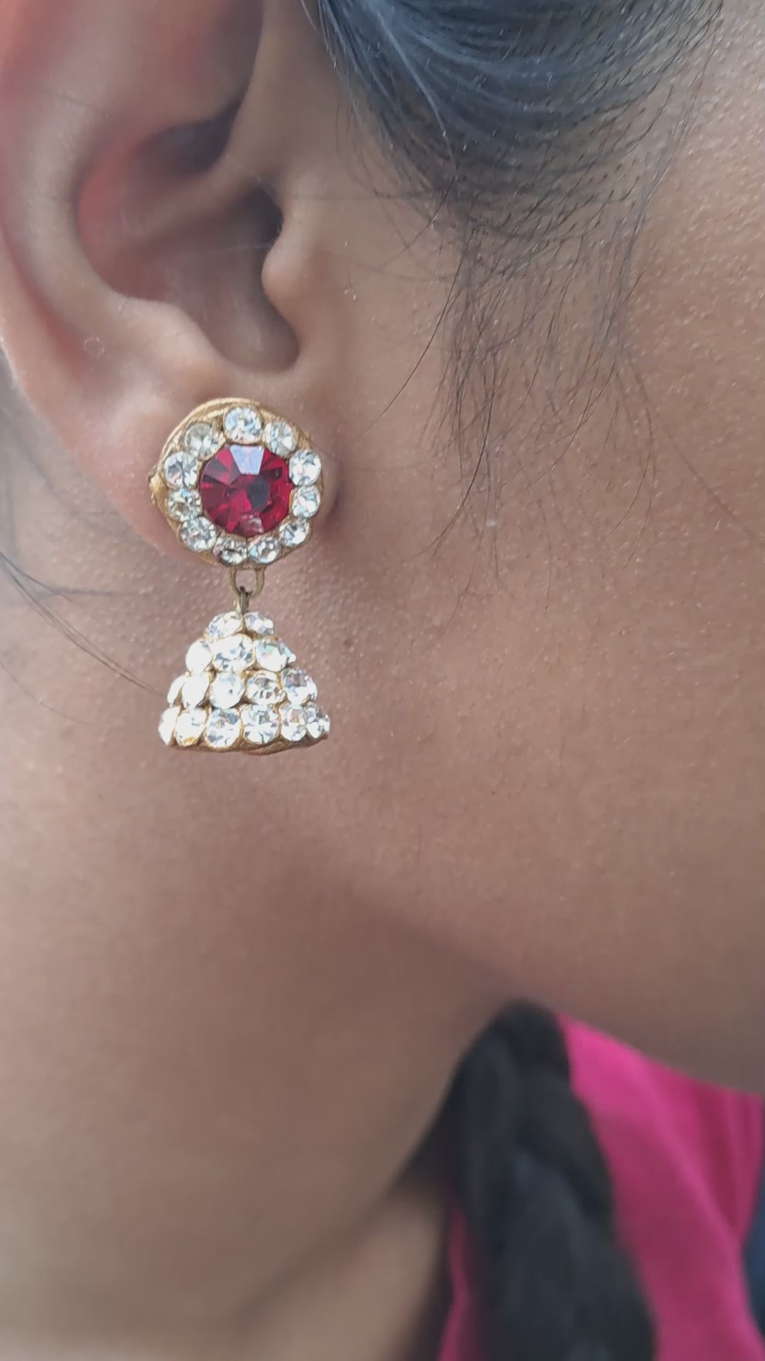 Stone Stud Golden Lakh Jhumki Pack Of-2 (sku-ears712)