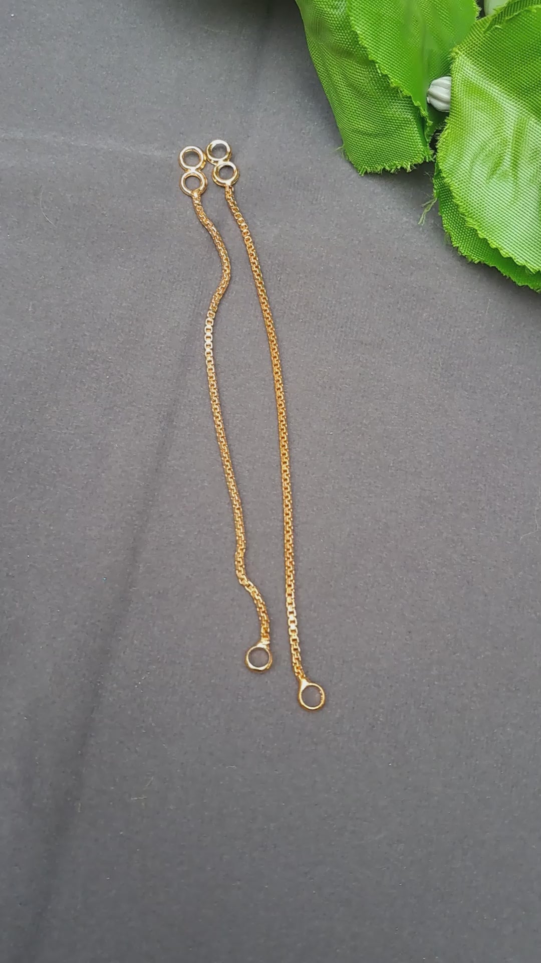 Golden Plain Brass Kan Chain Pack Of-2 (sku-oths1763)