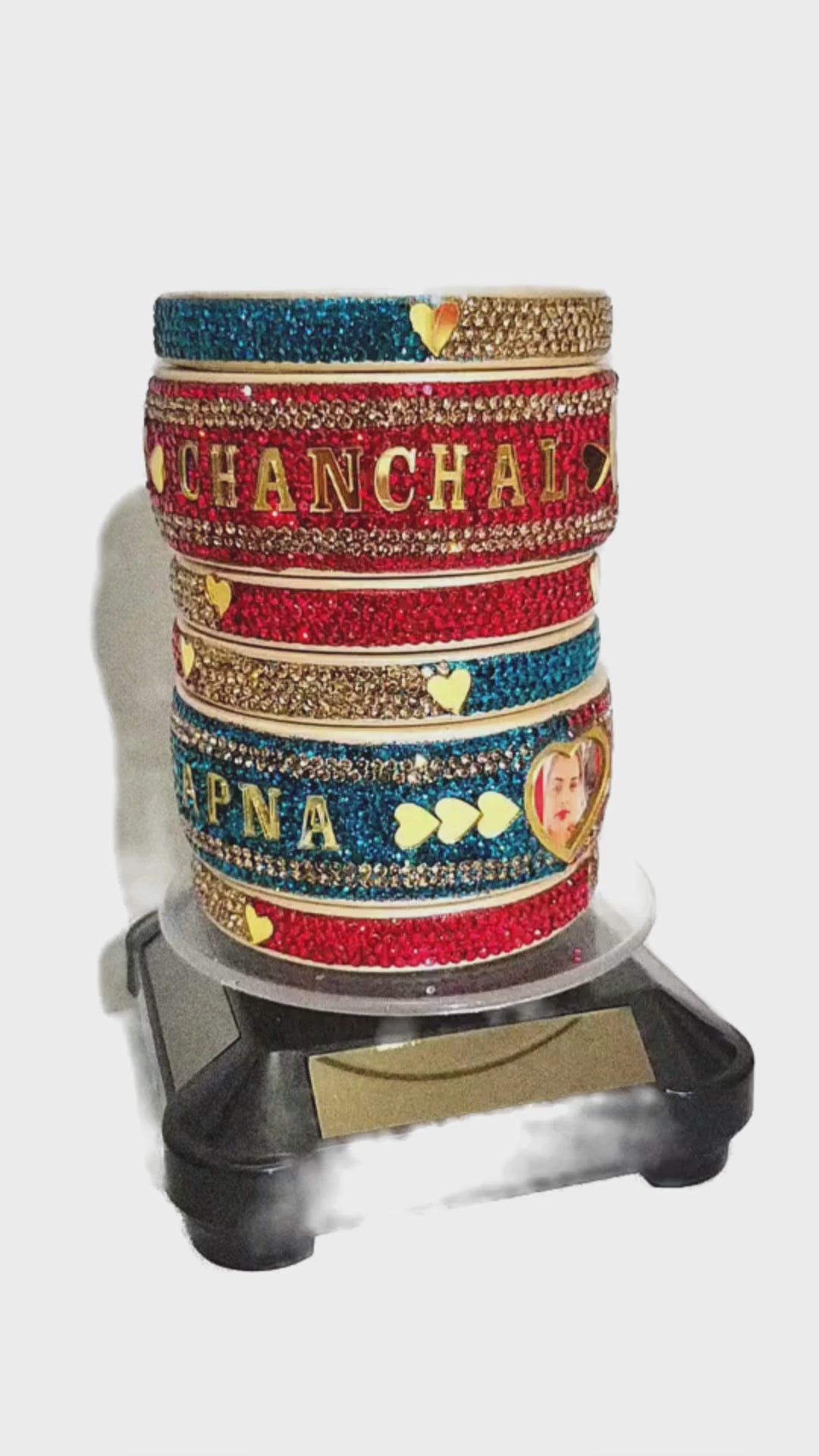 Print Your Name and photo on Bangle  Pack Of -6 (sku-bans29731) (4+A)