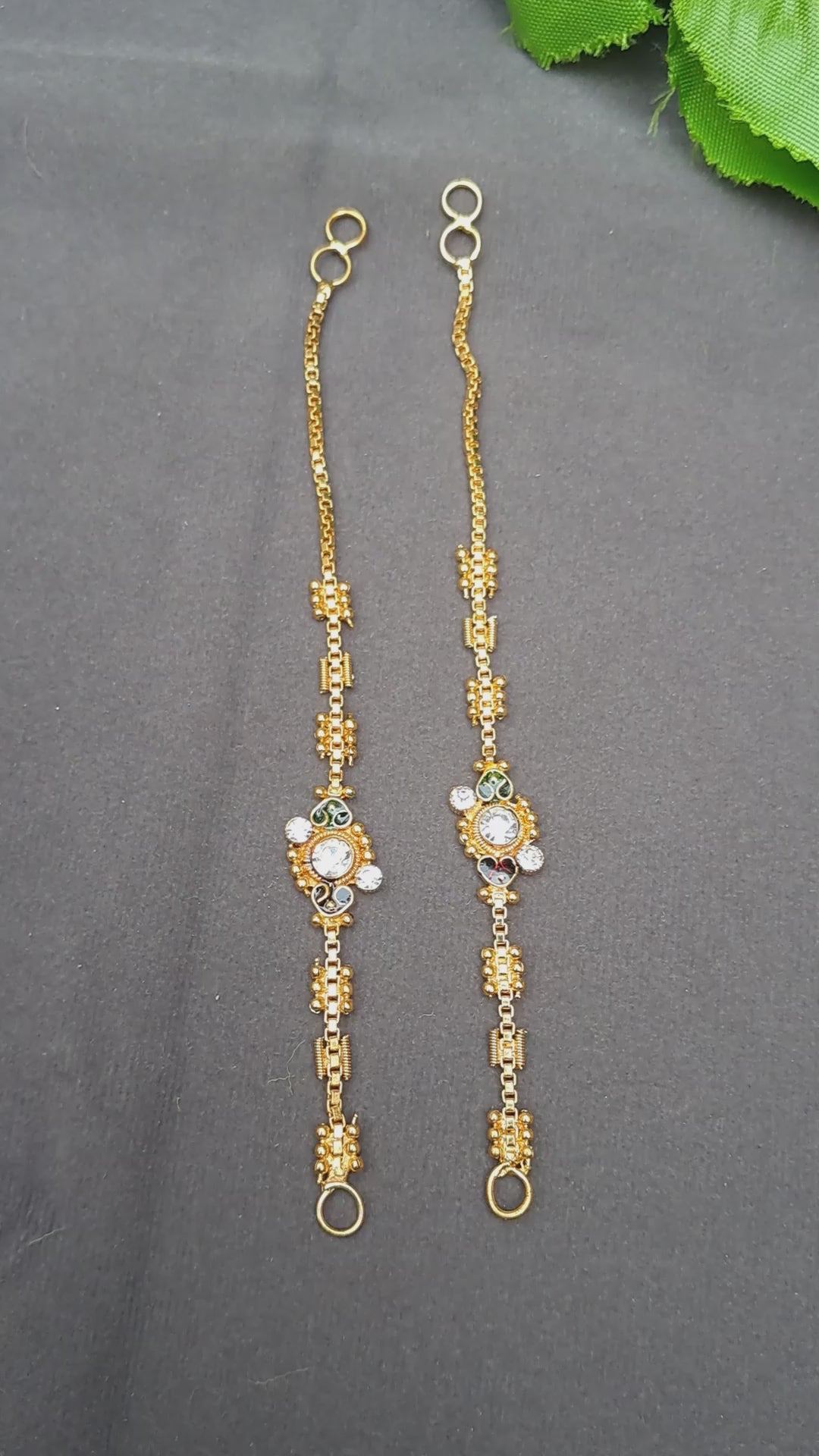 Golden Meenakari Brass Kan Chain Pack Of-2 (sku-oths1764)
