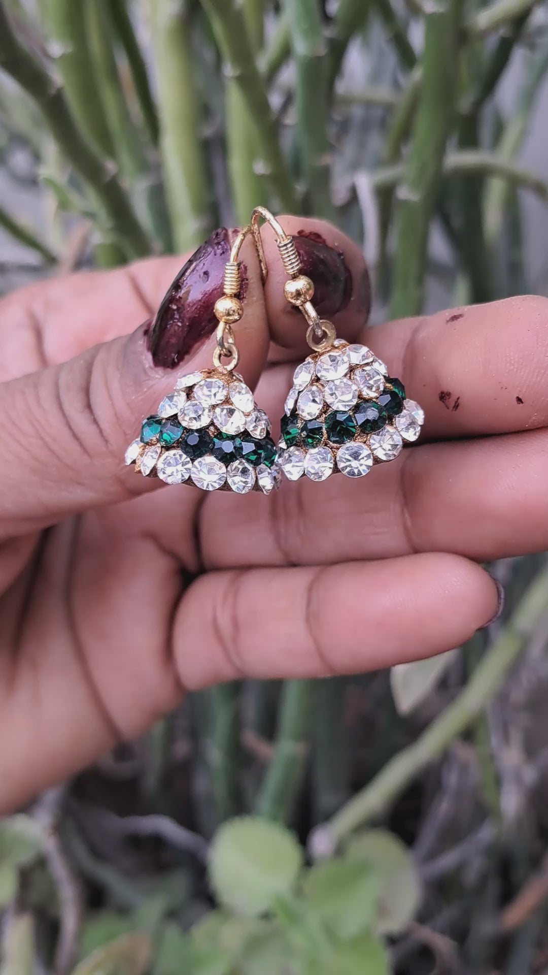 Stone Stud Golden Lakh Jhumki Pack Of-2 (sku-ears709)
