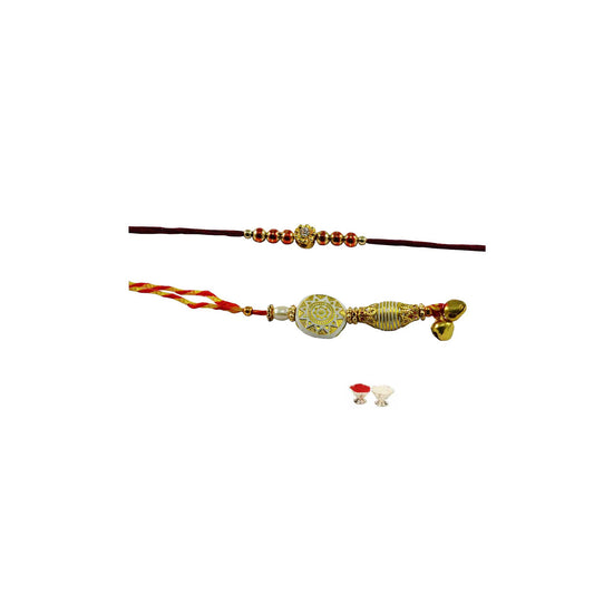 Multi Beads Stud-Handmade  Beads With Bangle Rakhi