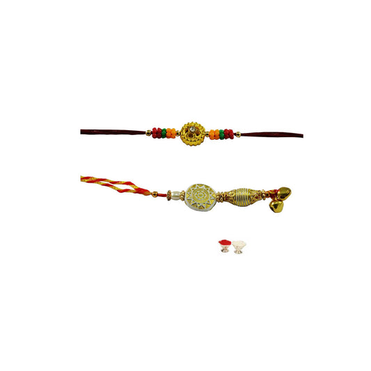 Multi Beads Stud-Handmade  Beads With Bangle Rakhi