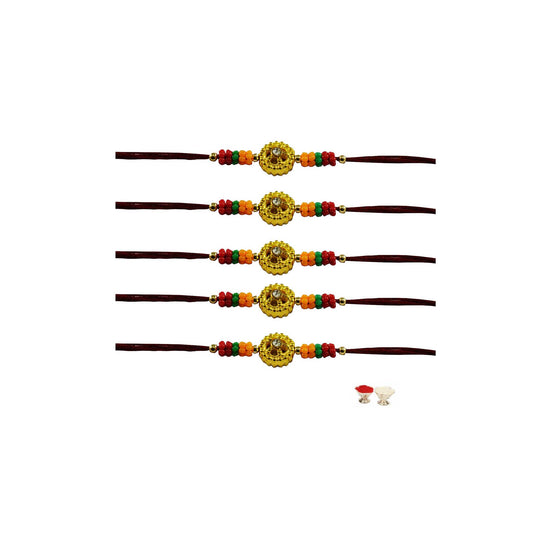 Multi Beads Stud-Handmade  Beads Rakhi
