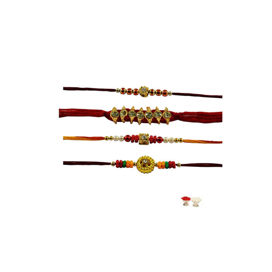 Multi Beads Stud-Handmade  Beads Rakhi