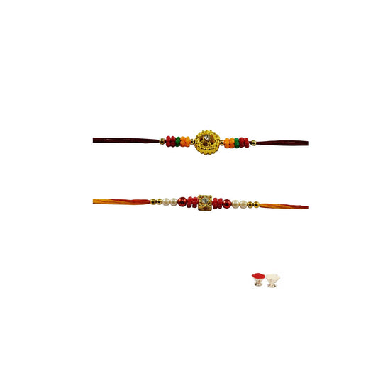 Multi Beads Stud-Handmade  Beads Rakhi