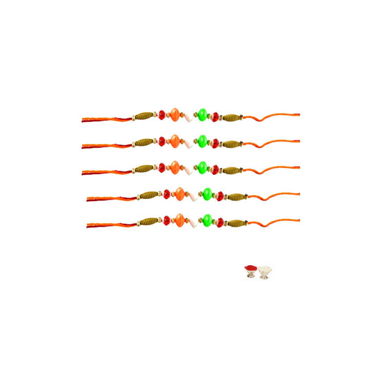 Multi Beads Stud-Handmade  Beads Rakhi