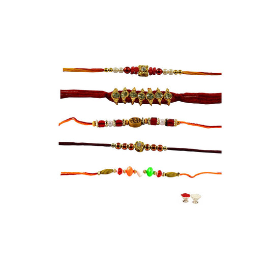 Multi Beads Stud-Handmade  Beads Rakhi