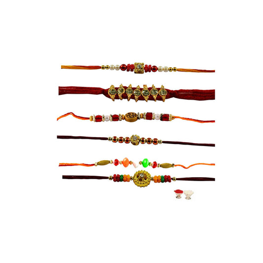 Multi Beads Stud-Handmade  Beads Rakhi