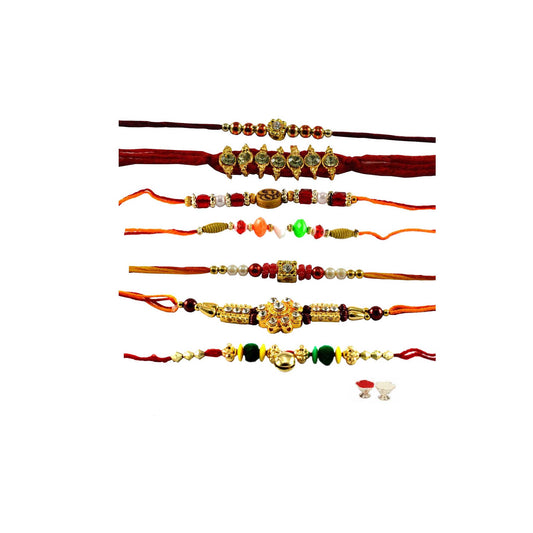 Multi Beads Stud-Handmade  Beads Rakhi
