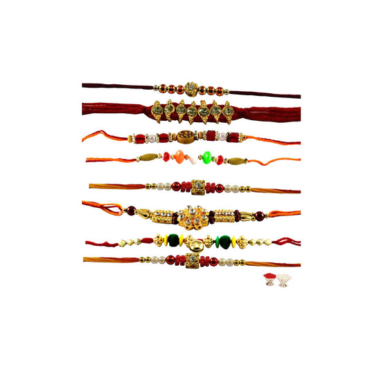 Multi Beads Stud-Handmade  Beads Rakhi