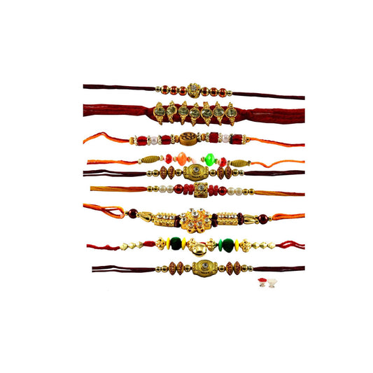 Multi Beads Stud-Handmade  Beads Rakhi